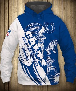 Indianapolis Colts Hoodie 3D Cartoon Player Cute Zip Hoodie