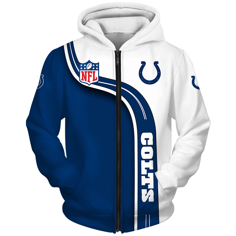 Indianapolis Colts Hoodie 3D Cute Zip Hoodie Pullover Gift for Fans - Image 2