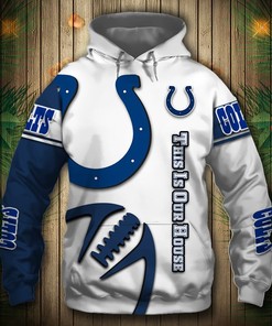 Indianapolis Colts Hoodie 3D Graphic Balls Zip Hoodie Pullover