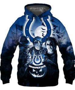 Indianapolis Colts Hoodie 3D Halloween Horror Night Gift for Fans