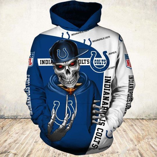 Indianapolis Colts Hoodie 3D Zip Hoodie Cute Death Gifts for Fans