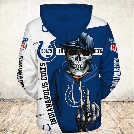Indianapolis Colts Hoodie 3D Zip Hoodie Cute Death Gifts for Fans - Image 2