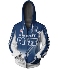 Indianapolis Colts Hoodie 3D Zip Hoodie Cute Flame Balls Graphic Gifts for Fans