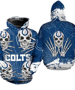 Indianapolis Colts Hoodie Skull for Halloween Graphic