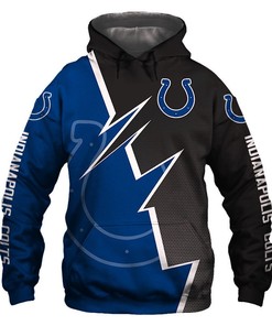 Indianapolis Colts Hoodie Zigzag Graphic Zip Hoodie Gift for Fans