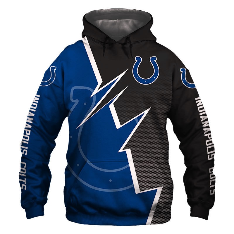 Indianapolis Colts Hoodie Zigzag Graphic Zip Hoodie Gift for Fans