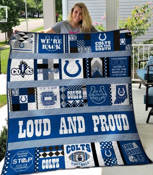 Indianapolis Colts Quilt Blanket Bedding Set for Home Décor
