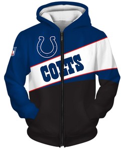 Indianapolis Colts Zip Hoodie 3D Zip Hoodie