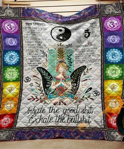 Inhale The Good Yoga Quilt Blanket Bedding Set