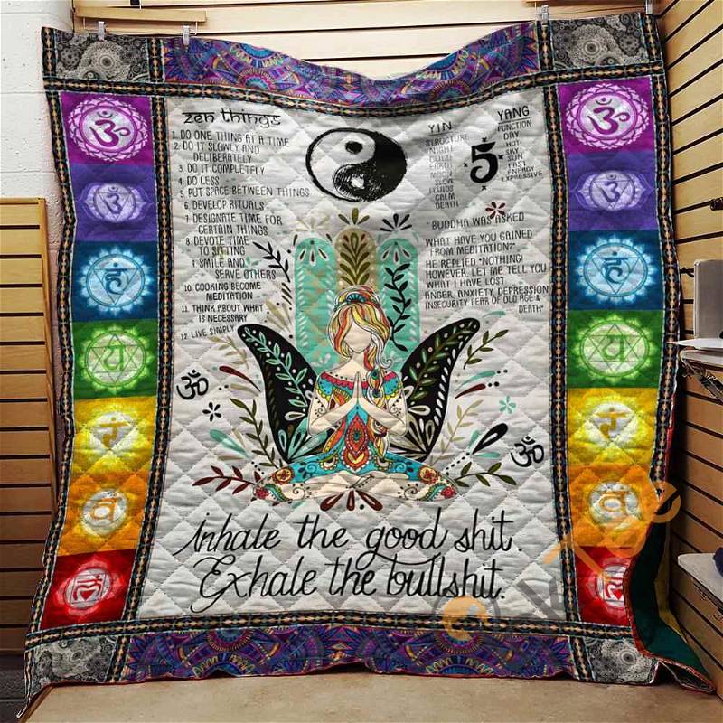 Inhale The Good Yoga Quilt Blanket Bedding Set