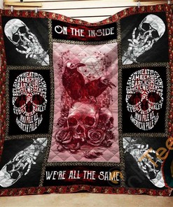 Inside All The Same Skull Quilt Blanket Bedding Set