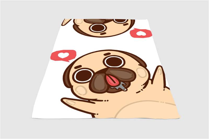 Instagram Love Dog Sherpa Fleece Blanket Gifts for Family, for Couple