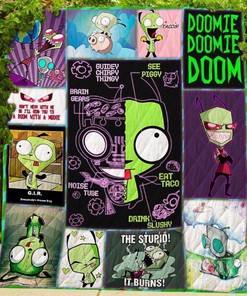 Invader Zim Quilt Blanket Bedding Set for Home Décor