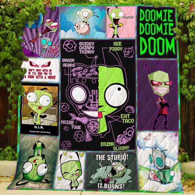 Invader Zim Quilt Blanket Bedding Set for Home Décor