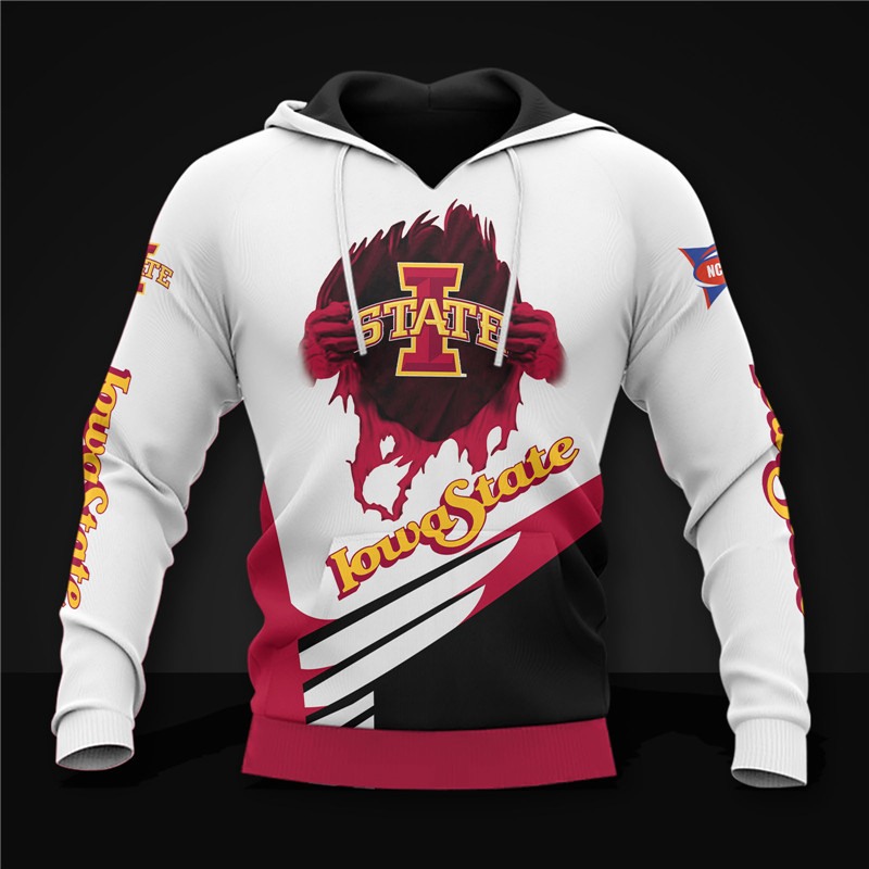 Iowa State Cyclones Hoodie 3D Zip Hoodie Long Sleeve Gift for Fan