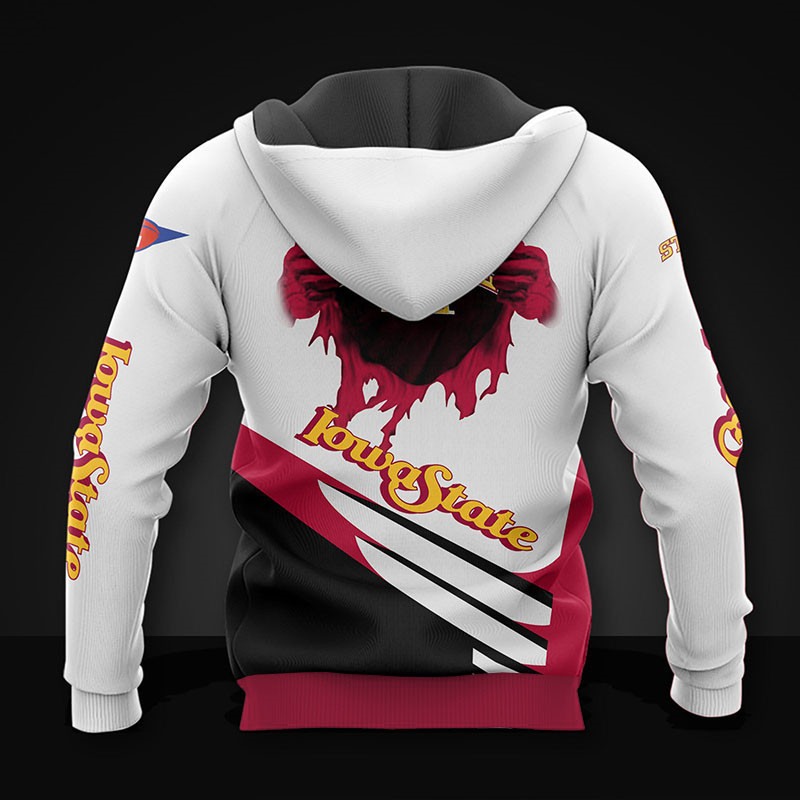 Iowa State Cyclones Hoodie 3D Zip Hoodie Long Sleeve Gift for Fan - Image 2