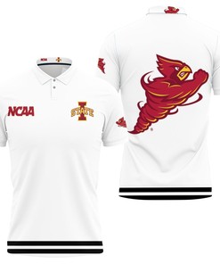 Iowa State Cyclones Ncaa Classic White With Mascot Logo Gift For Iowa State Cyclones Fans 3D All Over Print Polo Shirt