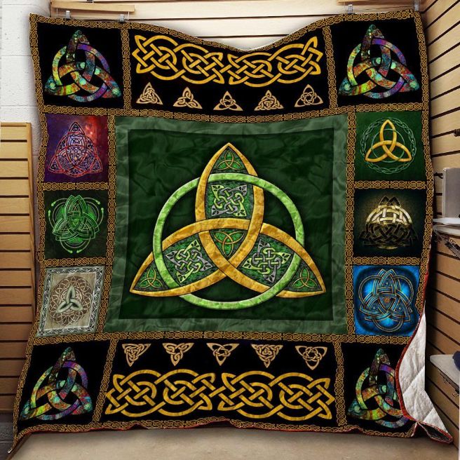 Irish Celtic Quilt Blanket Bedding Set for Home Décor
