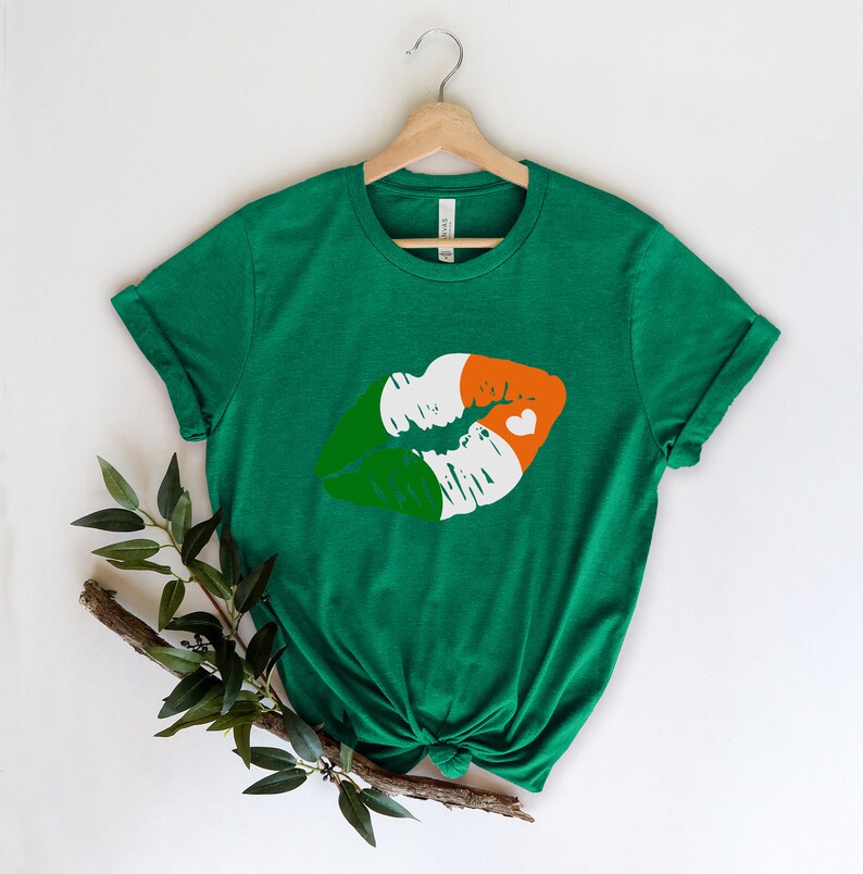 Irish Lip Shirt, St. Patricks Day Shirt, Shamrock Lucky, Four Leaf Clover, Shamrock, Irish Shirt - Image 3