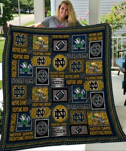 Irish Ncaa Notre Dame FightingQuilt Blanket Bedding Set