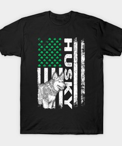 Irish Sibe Husky Dog American Ireland Flag St. Patrick's Day Shirt