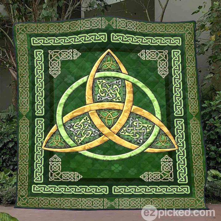 Irish Triquetra Quilt Blanket Bedding Set for Home Décor