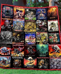 Iron Maiden Band Quilt Blanket Bedding Set with 2 Pillowcases