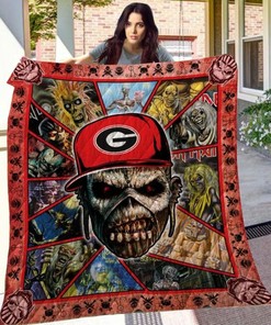 Iron Maiden Ncaa Georgia Bulldogs Combined0 Quilt Blanket Bedding Set