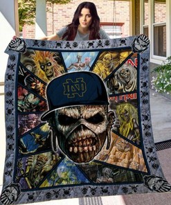 Iron Maiden X Ncaa Notre Dame Fighting Irish Collected Quilt Blanket Bedding Set