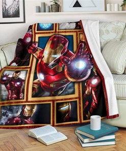 Iron Man Funny Idea Sherpa Fleece Blanket Gifts for Family, for Couple