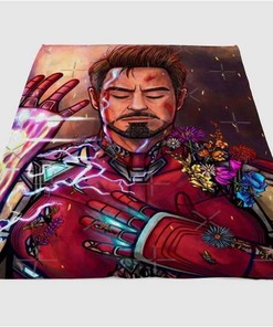 Ironman Sherpa Fleece Blanket Gifts for Family, for Couple