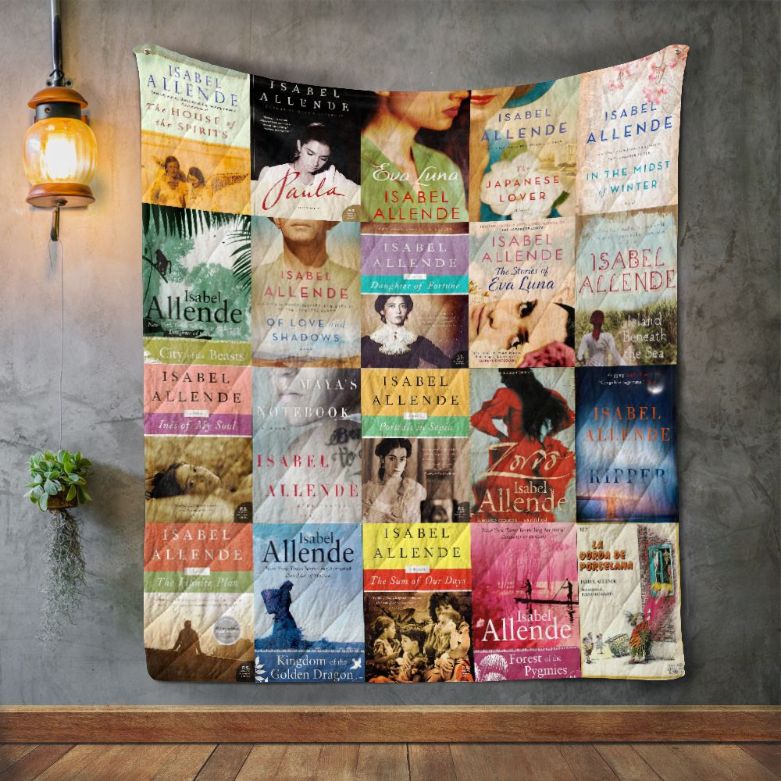 Isabel Allende Books Quilt Blanket Bedding Set
