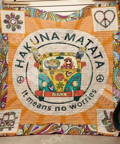 It Means No Worries Hippie Quilt Blanket Bedding Set