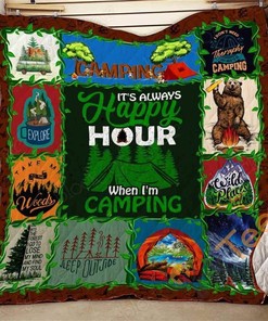 It’S Always Happy Hour When I’M Camping Quilt Blanket Bedding Set