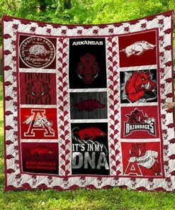 It's In My DNA Ncaa Arkansas Razorbacks Combined Quilt Blanket Bedding Set