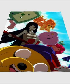 Jack And Friends Adventure Time Sherpa Fleece Blanket Gifts for Family, for Couple