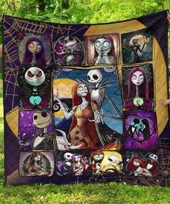 Jack And Sally The Nightmare Before Christmas Quilt Blanket Bedding Set