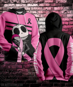Jack Skellington Breast Cancer 3D Hoodie
