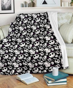 Jack Skellington Funny Blanket Sherpa Fleece Blanket Gifts for Family, for Couple