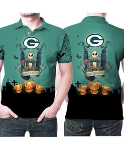 Jack Skellington Green Bay Packers Nfl American Football Team Logo Gift For Packers Fans Polo Shirt All Over Print Shirt 3d T-shirt