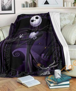 Jack Skellington Nightmare Before Christmas Sherpa Fleece Blanket Gifts for Family, for Couple