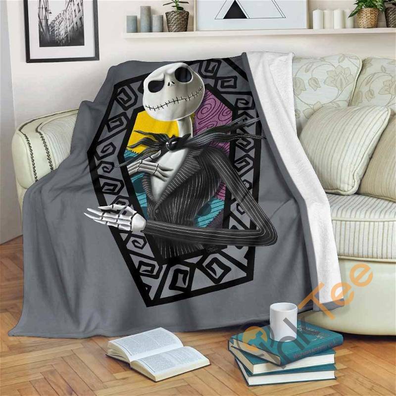 Jack Skellington Nightmare Sherpa Fleece Blanket Gifts for Family