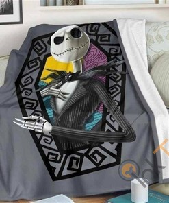 Jack Skellington Nightmare Sherpa Fleece Blanket Gifts for Family, for Couple