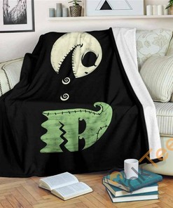 Jack Skellington Pacman Sherpa Fleece Blanket Gifts for Family, for Couple