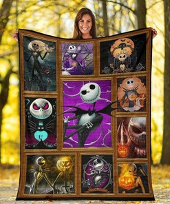 Jack Skellington Pumpkin King Sherpa Fleece Blanket Gifts for Family, for Couple