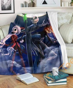 Jack Skellington Sandy Claws Sherpa Fleece Blanket Gifts for Family