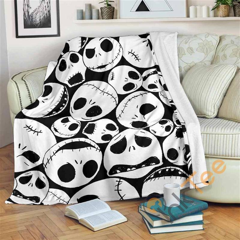 Jack Skellington Sherpa Blanket Fleece Blanket Bluefink