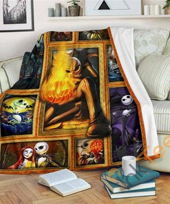 Jack Skellington Sherpa Fleece Blanket Gifts for Family