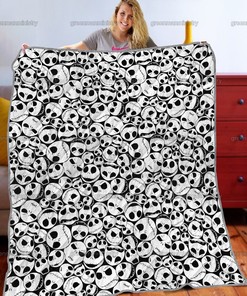 Jack Skellington White Faces Nightmare Before Christmas Quilt Blanket Bedding Set Banket