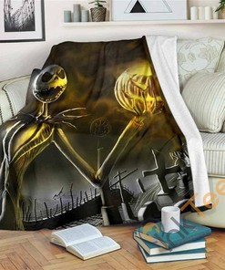 Jack The Pumpkin King Nightmare Sherpa Fleece Blanket Gifts for Family, for Couple